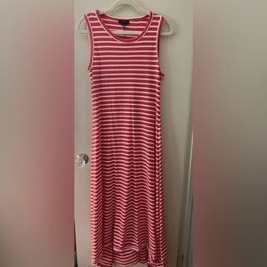 J.Crew pink and white striped maxi dress